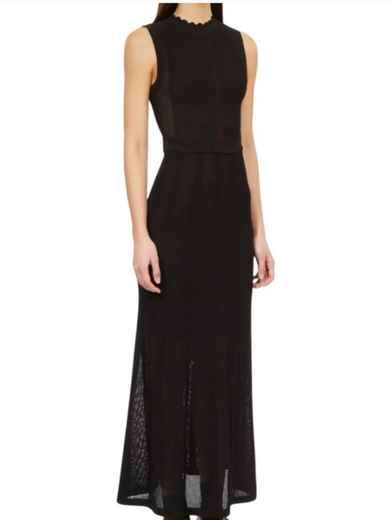 The Kooples Black Mixed Knit Maxi Dress - Size European 1 / Us 4 - Bnwt